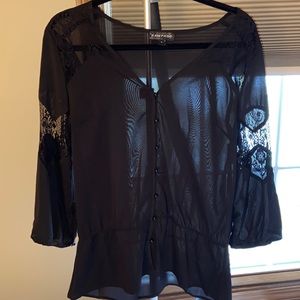 Rampage sheer lace blouse